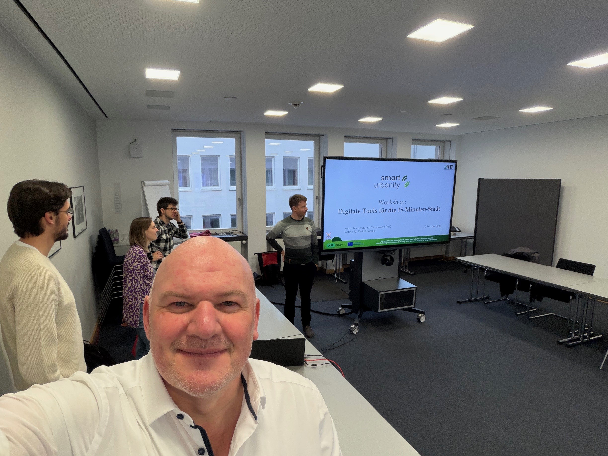 KIT Institute for Transport Studies team during a SmartUrbanity workshop on digital tools for the 15-minute city