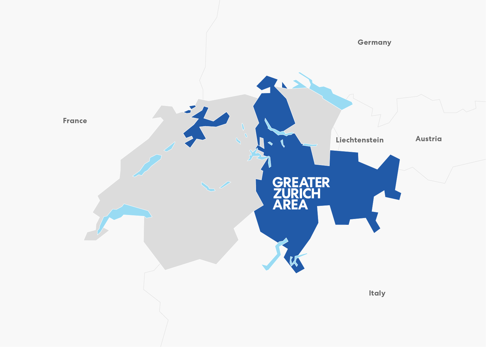 Karte der Metropolitanregion Zürich